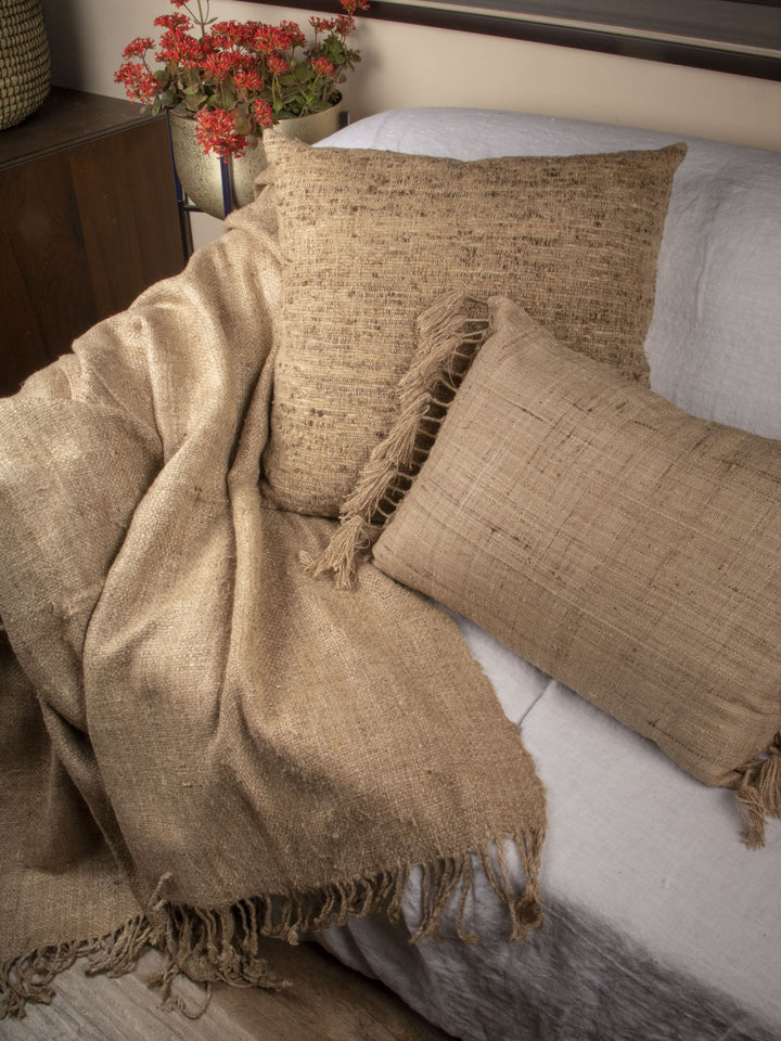 Handloom woven 4ply 100% Wild Silk Throw | 23029