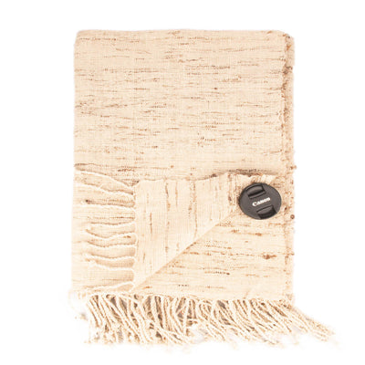 Handloom woven Textured 100% Wild Silk Throw | 23030