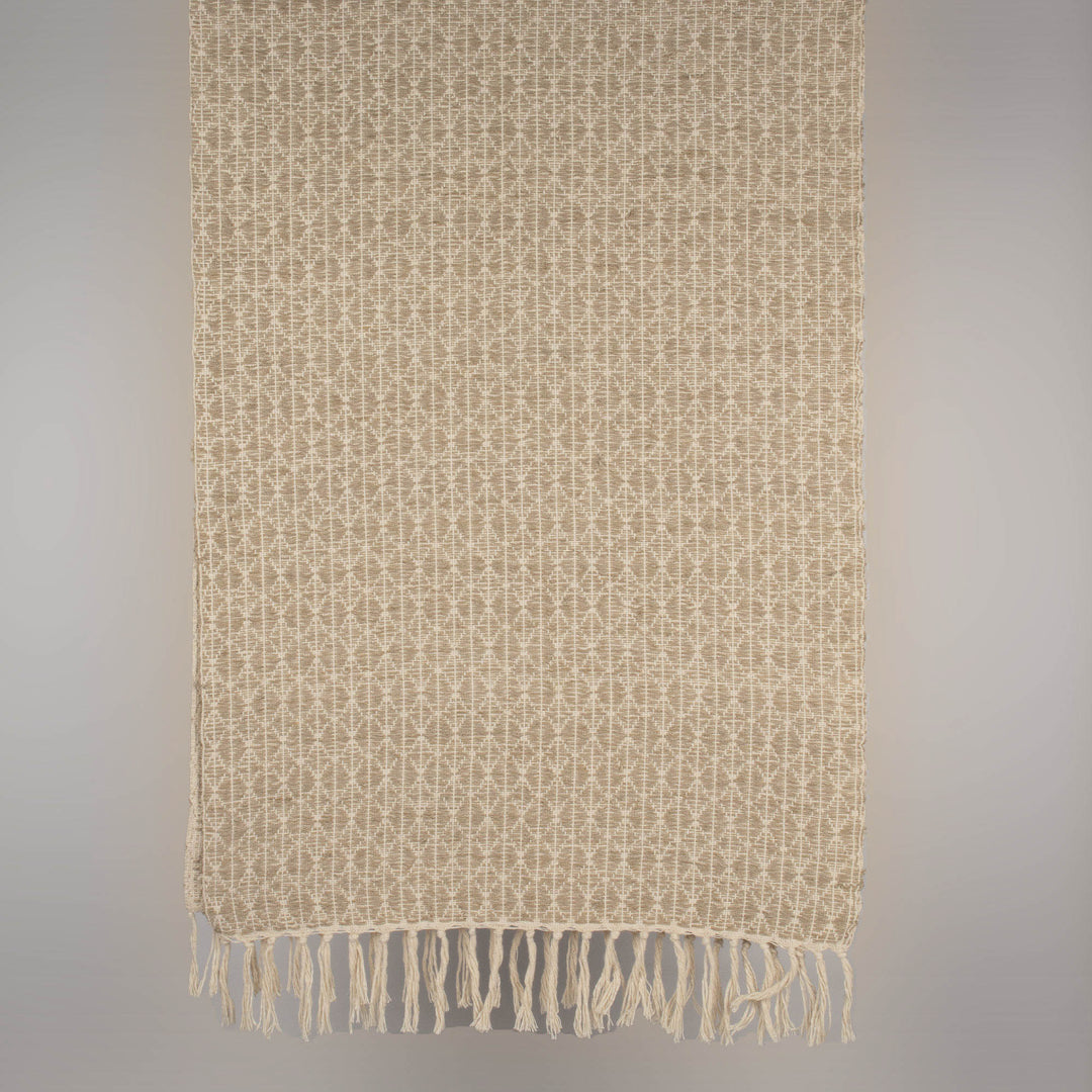 Soft Finished Handwoven Jacquard Weave  Cotton | Linen  Throw | 23075