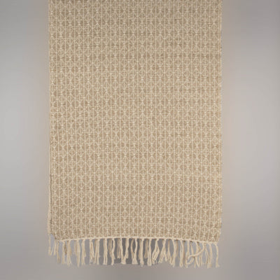 Soft Finished Handwoven Jacquard Weave  Cotton | Linen  Throw | 23075