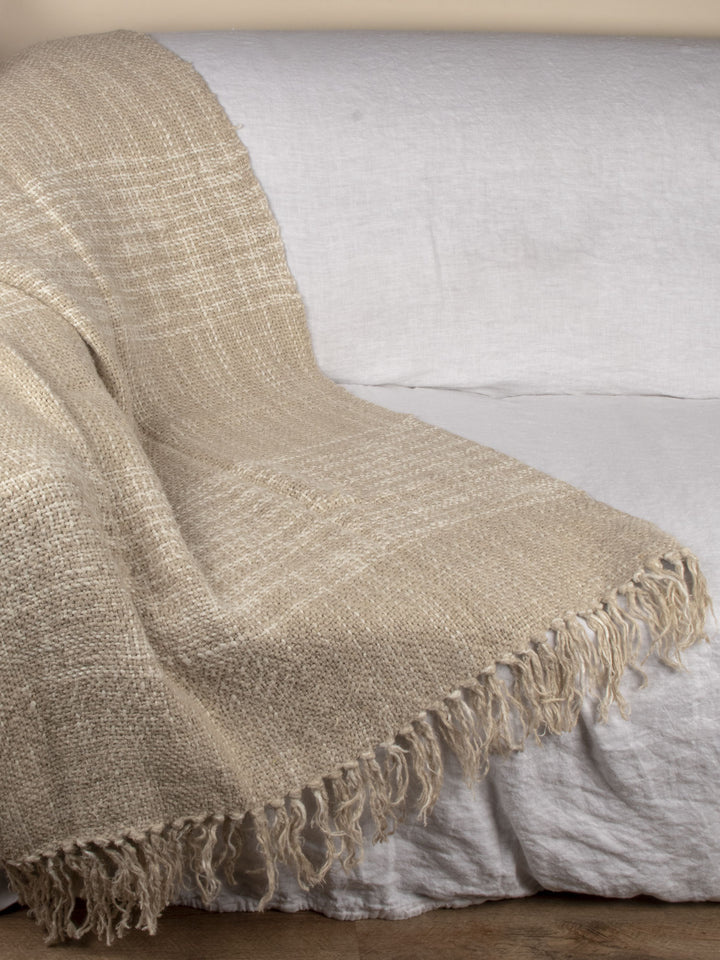 Stonewashed 950gsm Ombre Heavy Linen Throw | 23240