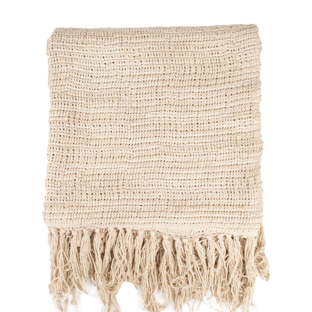 Stonewashed 725gsm Mesh weave Ombre Cotton | Linen Throw  | 23242