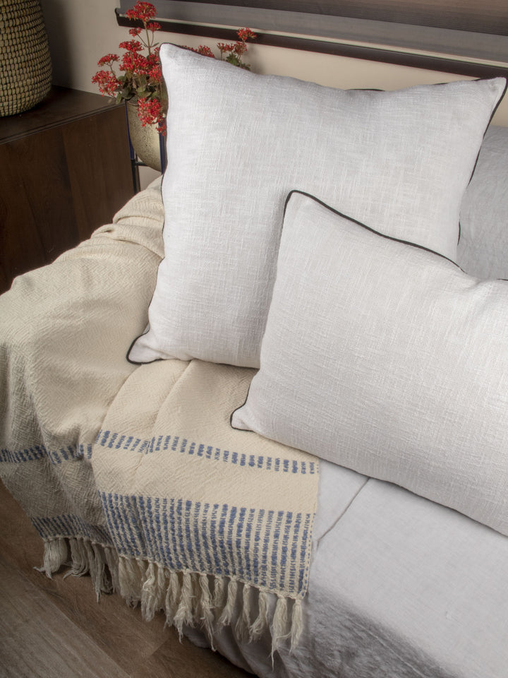 Stonewashed handloom woven Organic Cotton Throw  | 23309