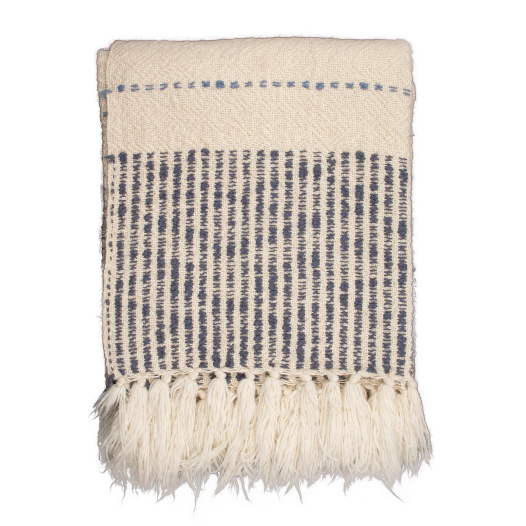Stonewashed handloom woven Organic Cotton Throw  | 23309
