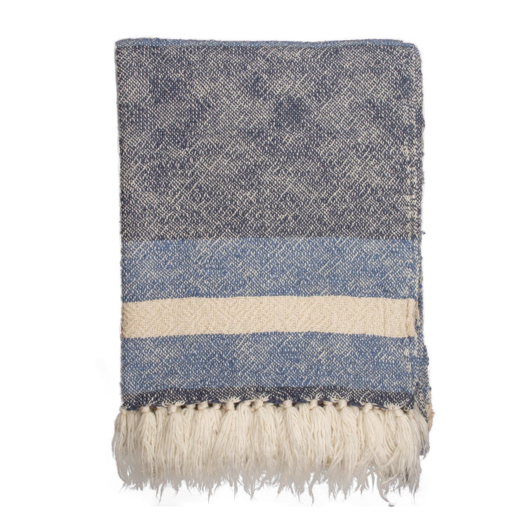 Stonewashed handloom woven Organic Cotton Throw  | 23309