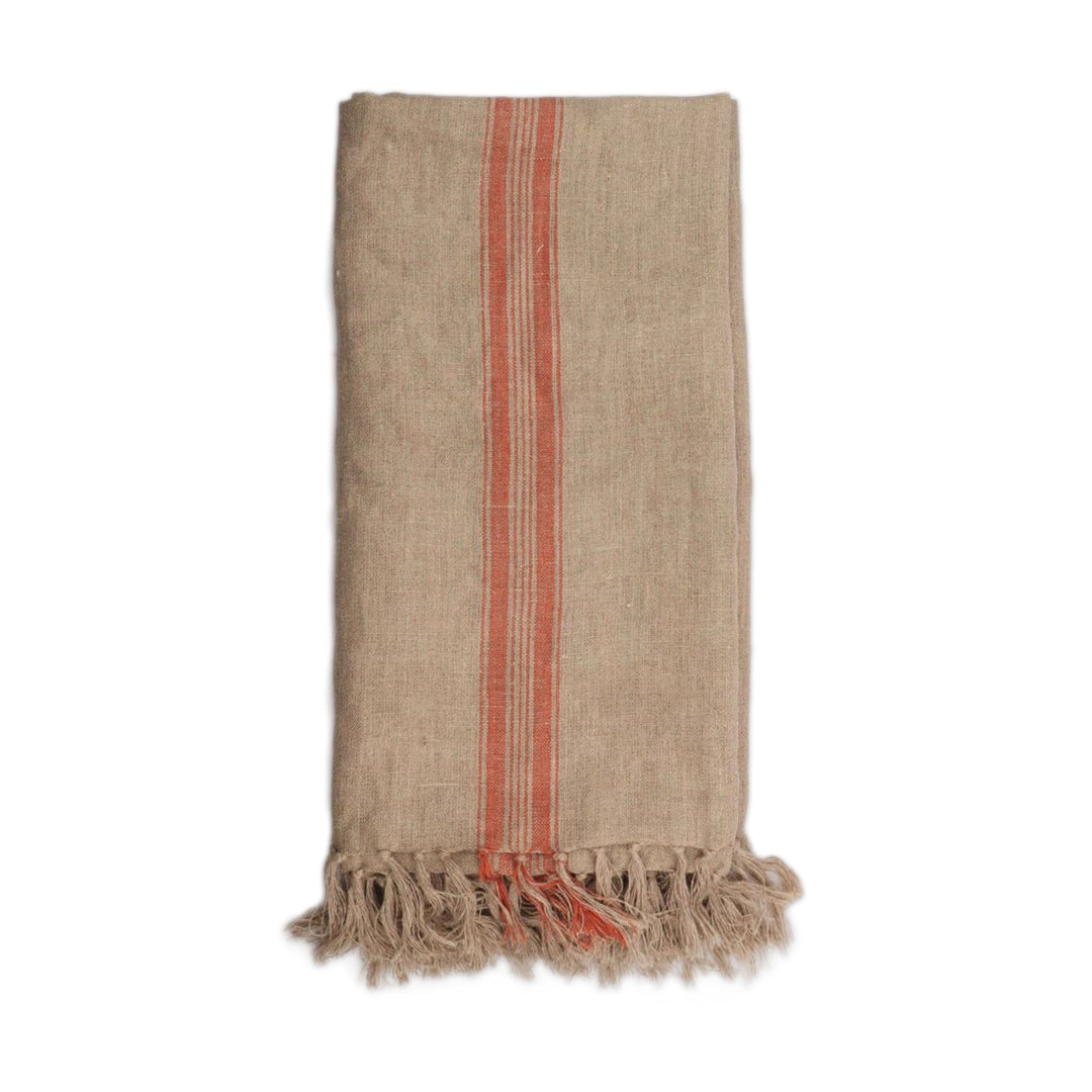 Stonewashed 350gsm Striped Linen Throw | 23319