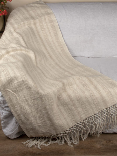 Soft Finished 450gsm Yarn dyed Sriped Linen Throw | 23344