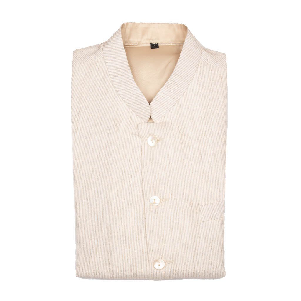 Natural Fine Linen Nehru Jacket | 31004101