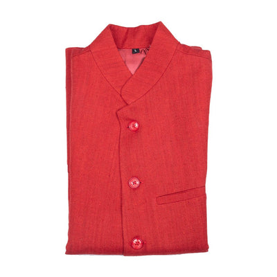 Red Pure Silk Linen Nehru Jacket | 31007101