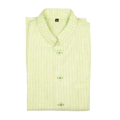 Green Fine Linen Cotton Nehru Jacket | 31016101