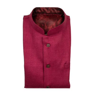 Red Pure Matka Silk Twill Nehru Jacket | 31042103