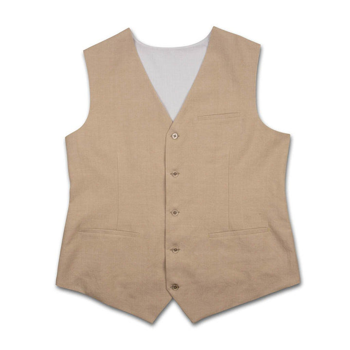 Natural Washed Pure Linen Waistcoat | 31043101
