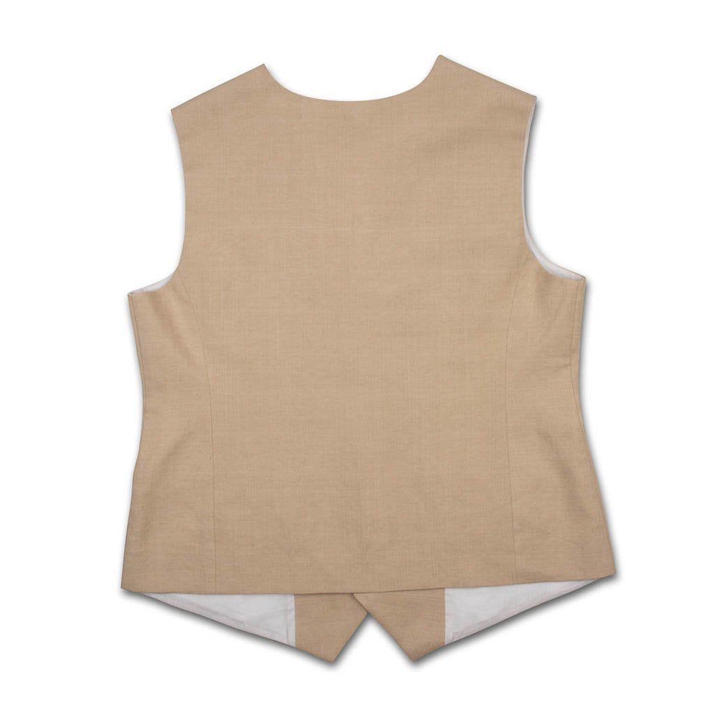 Natural Washed Pure Linen Waistcoat | 31043101
