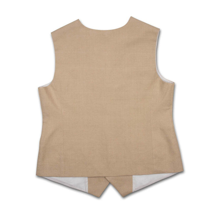 Natural Washed Pure Linen Waistcoat | 31043101