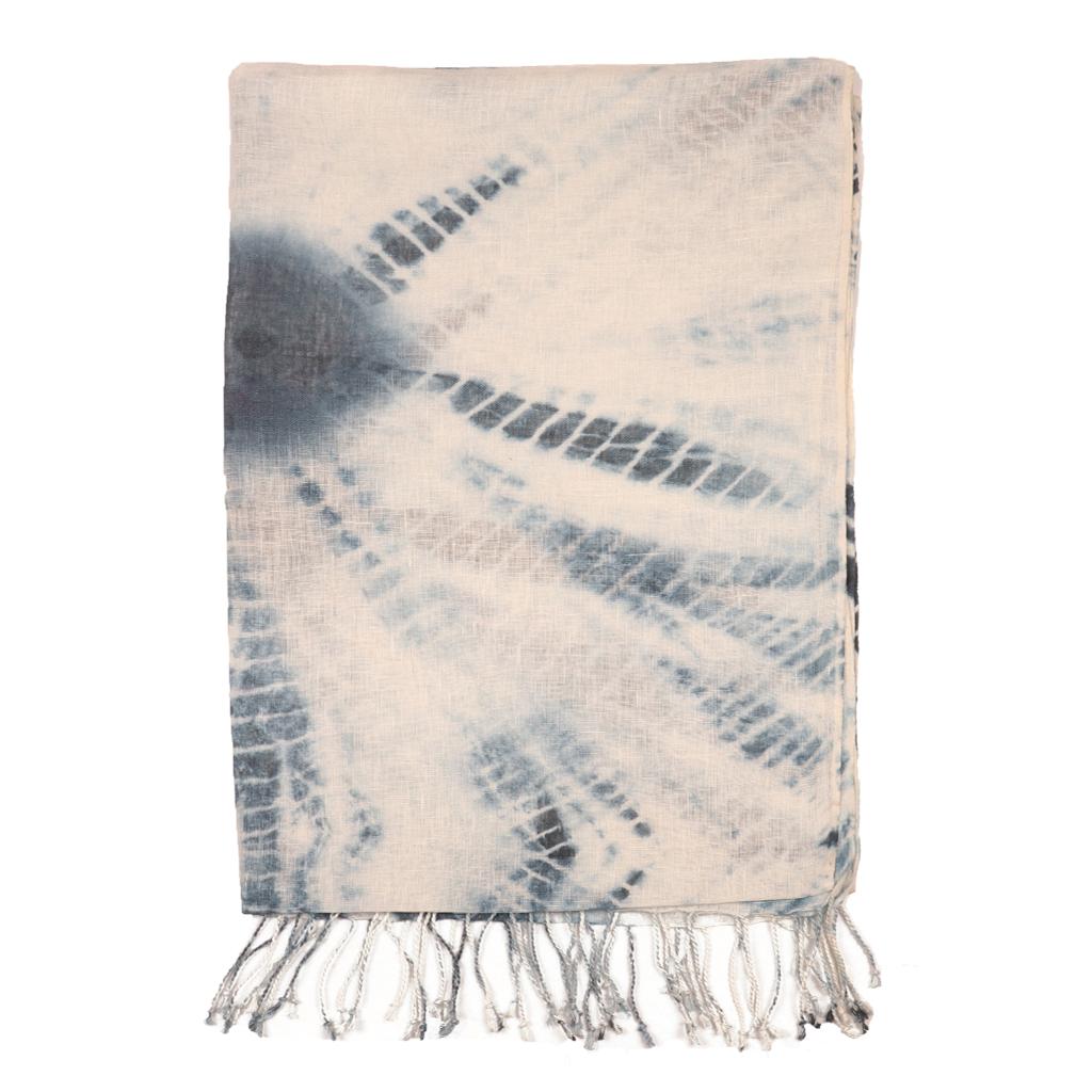 Hand Shibori Linen  Stoles | Scarves | 41124