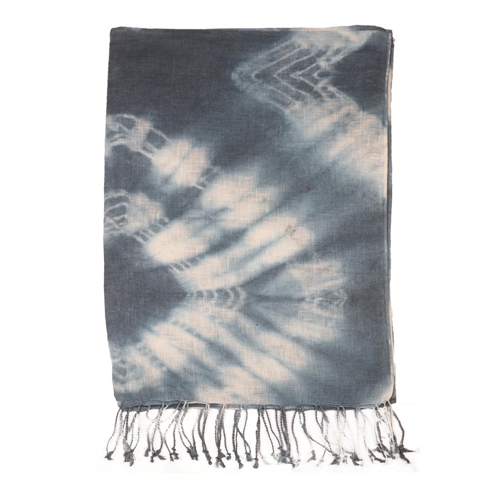 Hand Shibori Linen  Stoles | Scarves | 41124