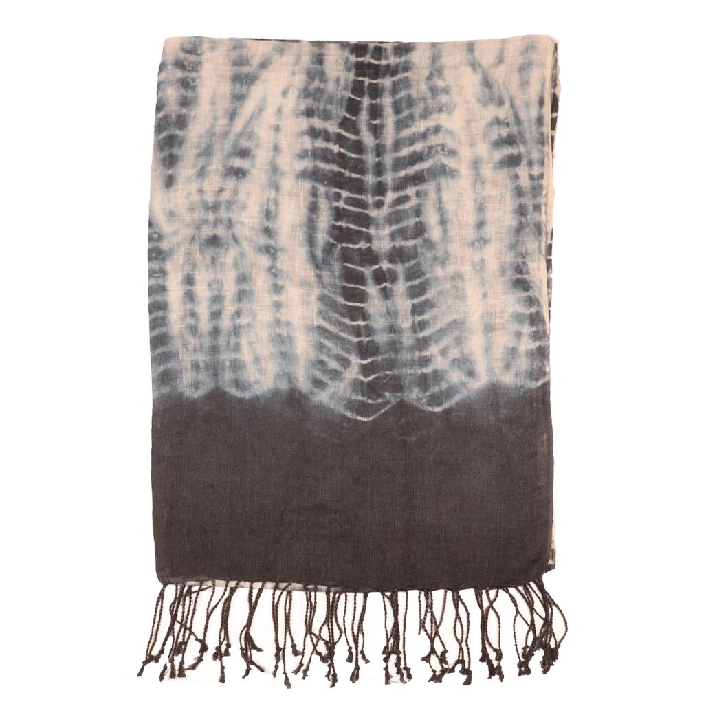 Hand Shibori Linen  Stoles | Scarves | 41124