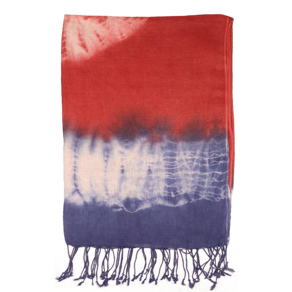Hand Tie-dye Linen  Stoles | Scarves | 41126