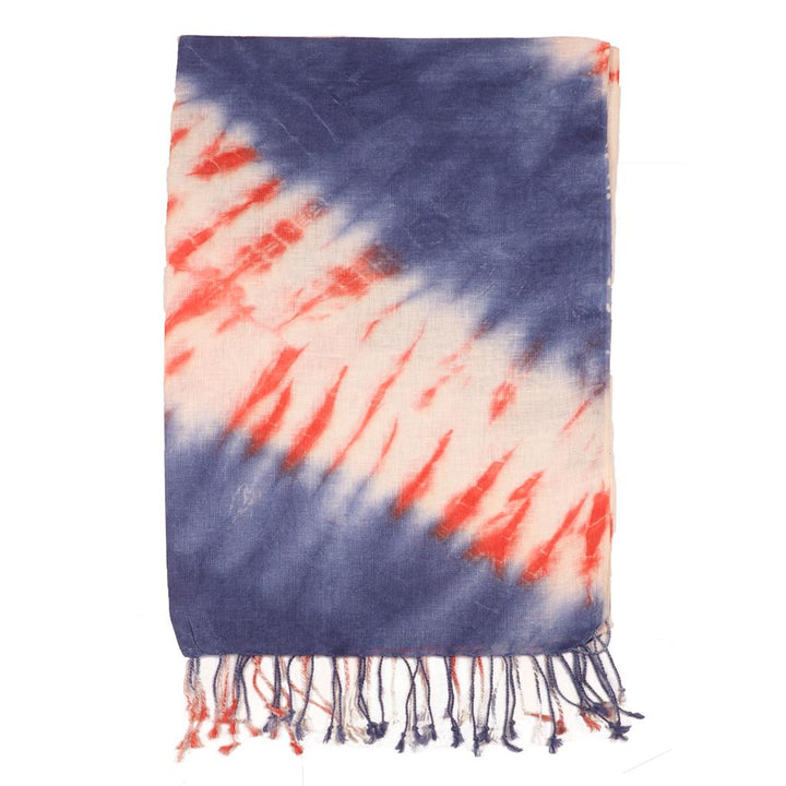 Hand Tie-dye Linen  Stoles | Scarves | 41126