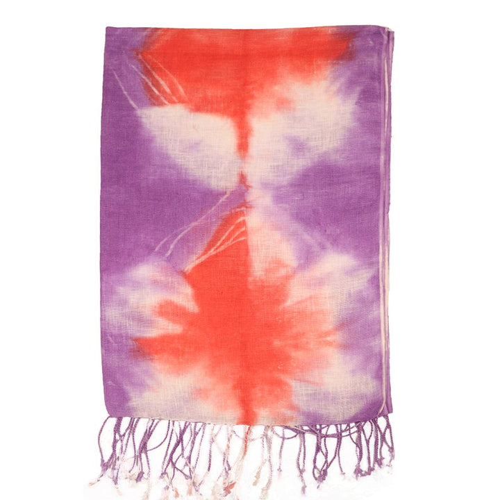 Hand Tie-dye Linen  Stoles | Scarves | 41126