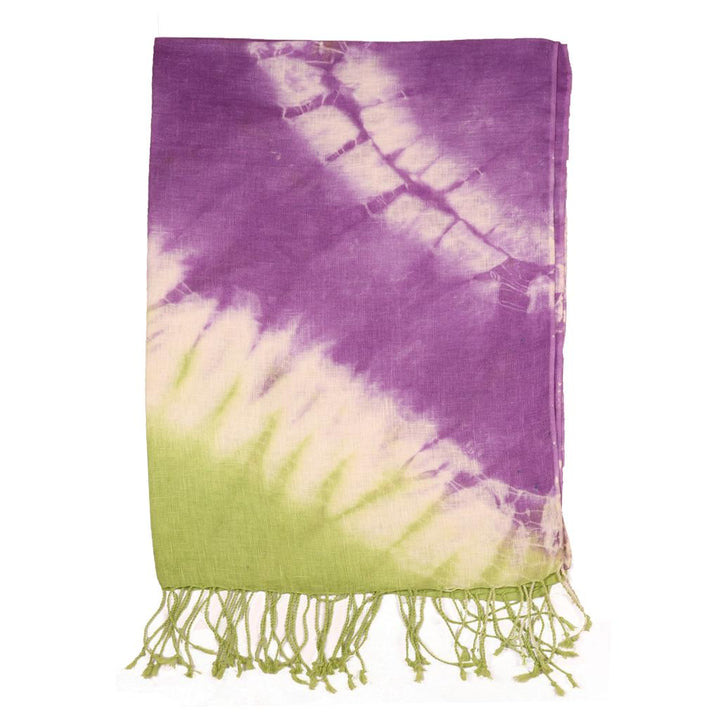 Hand Tie-dye Linen  Stoles | Scarves | 41126