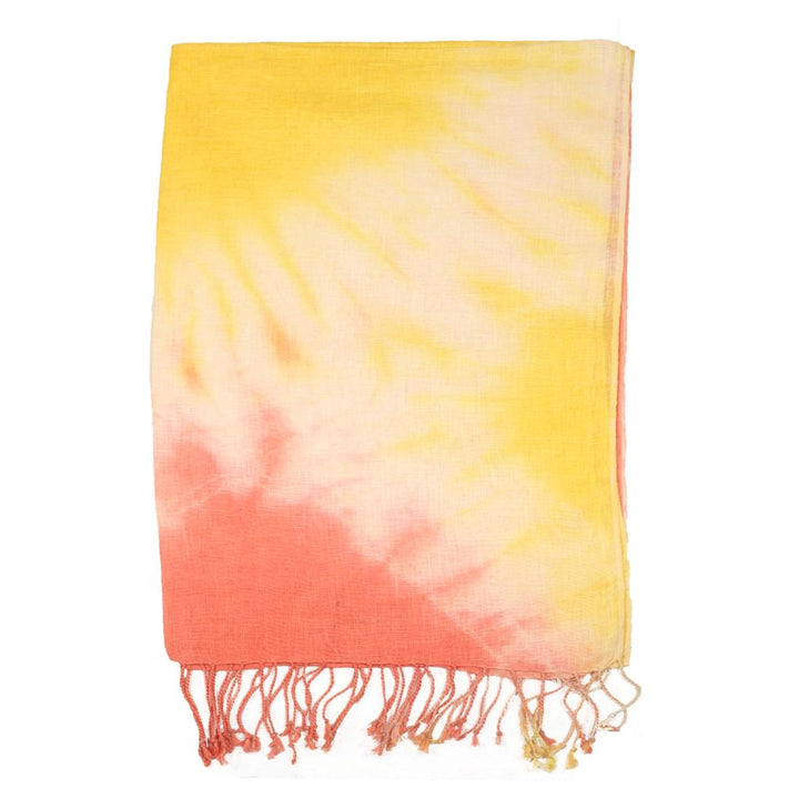 Hand Tie-dye Linen  Stoles | Scarves | 41126