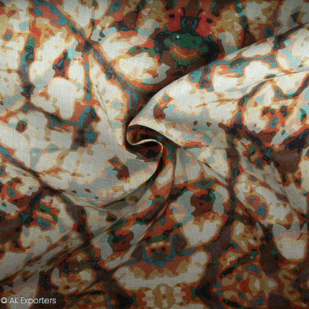 Pure 60s Linen Digital Printed Fabric | 7536