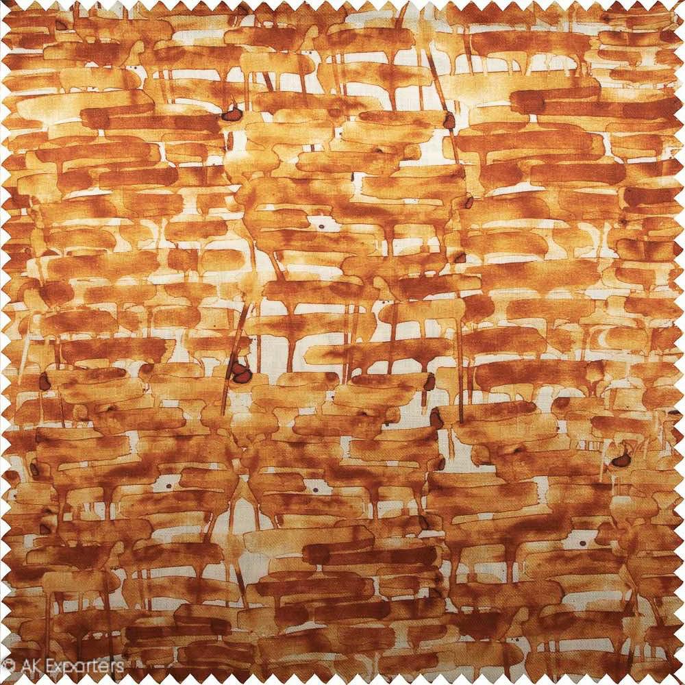 Twill Weave Printed Cotton Linen Fabric | 7538