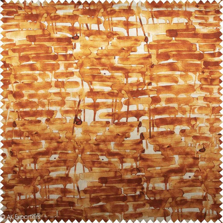 Twill Weave Printed Cotton Linen Fabric | 7538