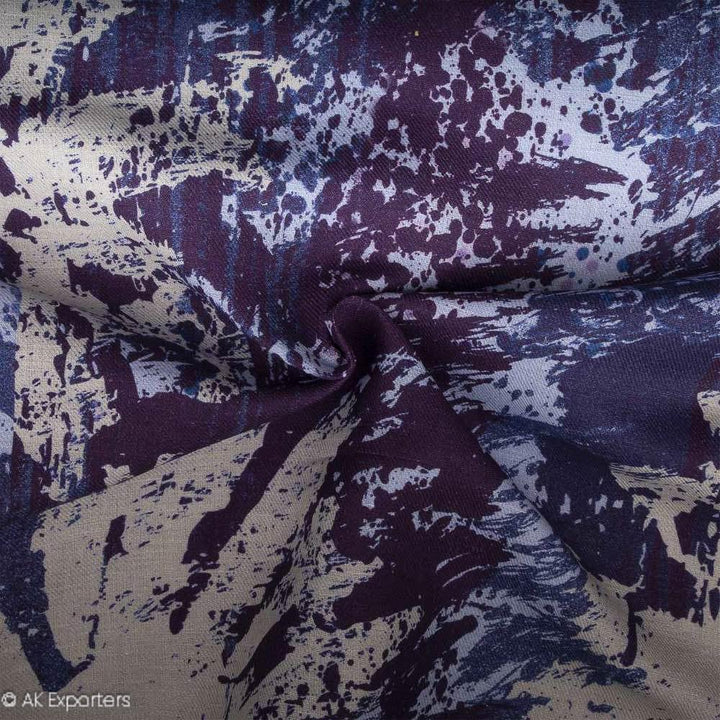 Twill Weave Printed Cotton Linen Fabric | 7539