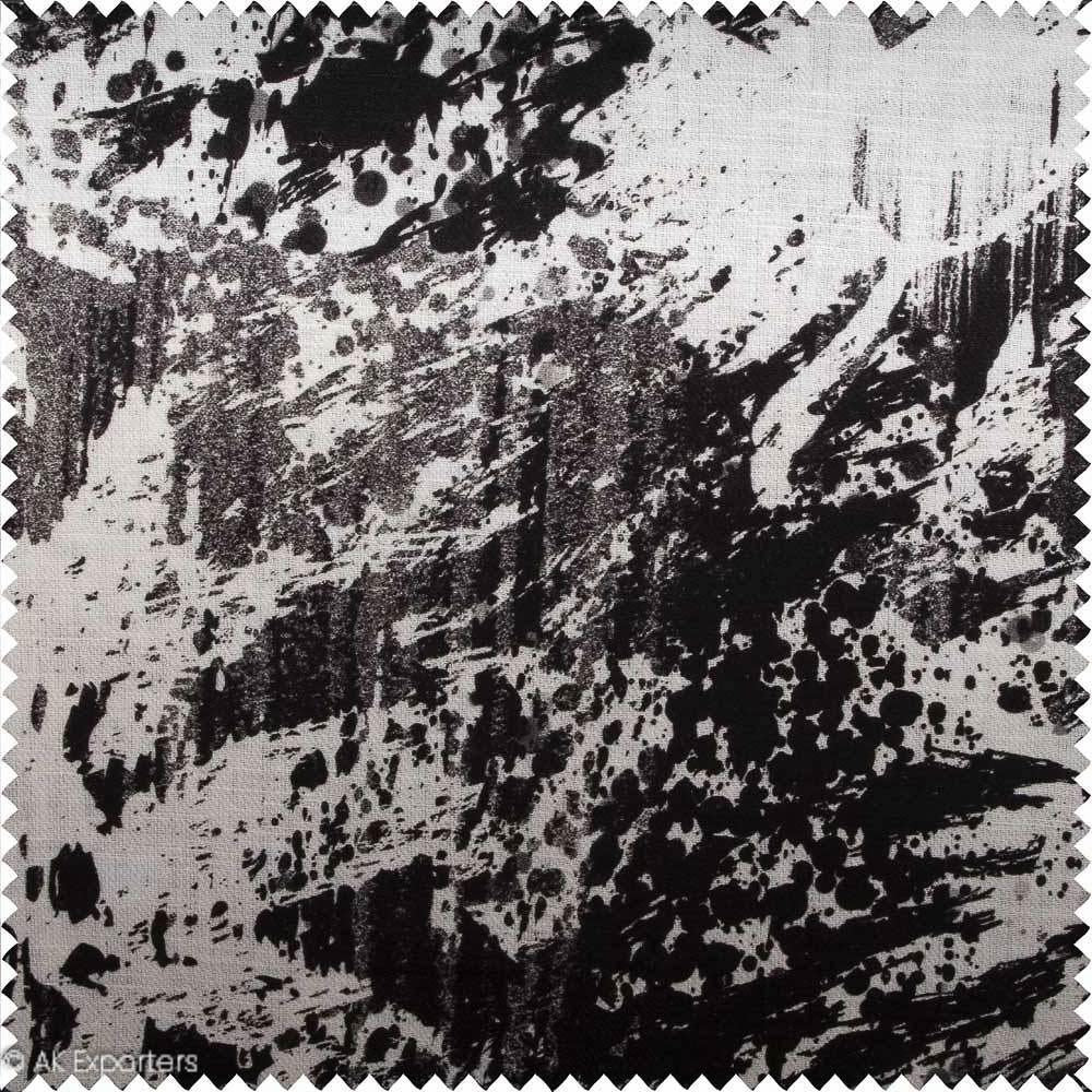 Twill Weave Printed Cotton Linen Fabric | 7539