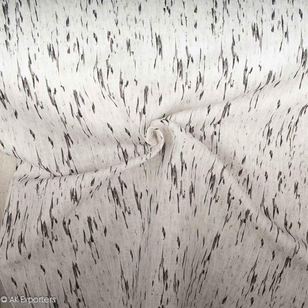 Twill Weave Printed Cotton Linen Fabric | 7540