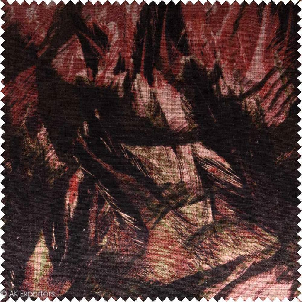 Twill Weave Printed Cotton Linen Fabric | 7543