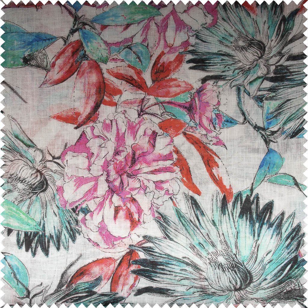 Pure 60s Linen Digital Printed Fabric | 7552