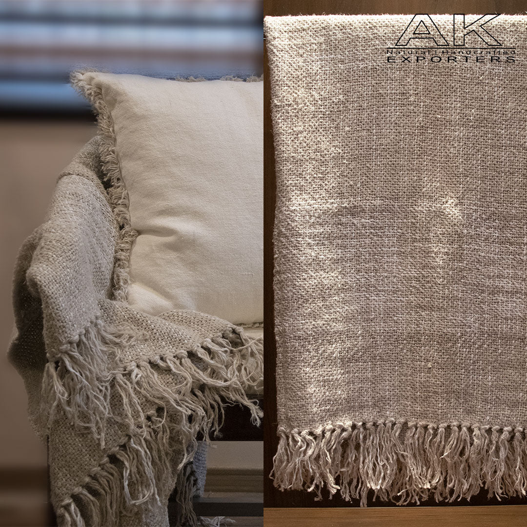 Stonewashed 950gsm Ombre Heavy Linen Throw | 23240