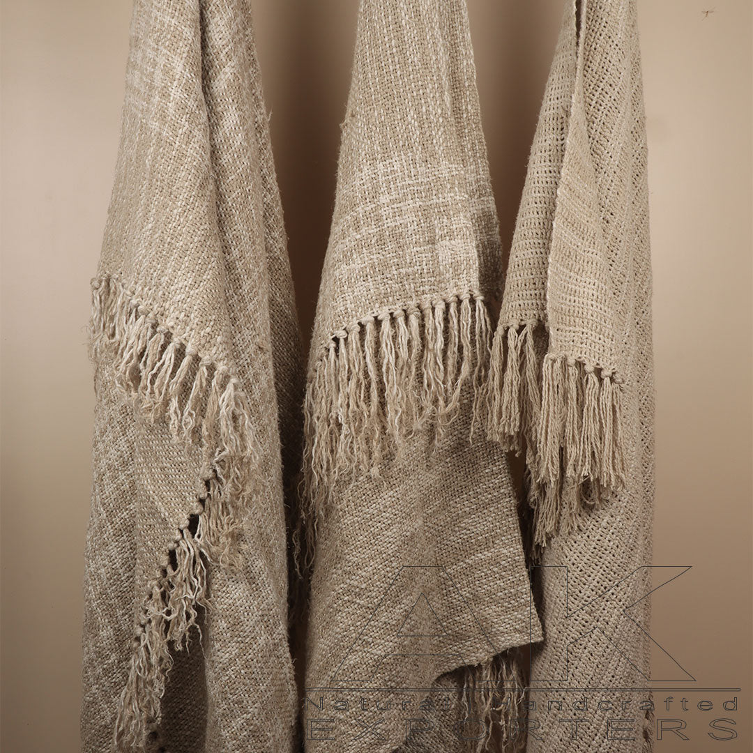 Stonewashed 950gsm Ombre Heavy Linen Throw | 23240